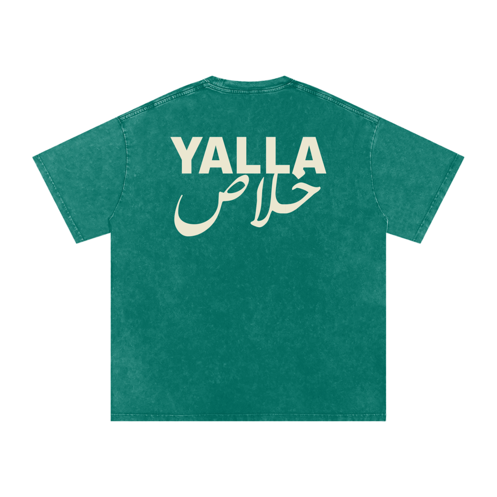 Yalla خلاص - Snow Washed Oversized T-Shirt