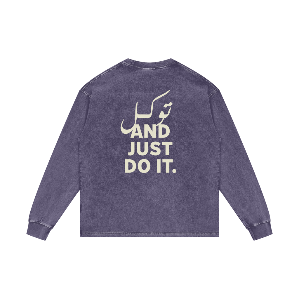 توکل and just do it - Acid Wash Oversize Long Sleeve