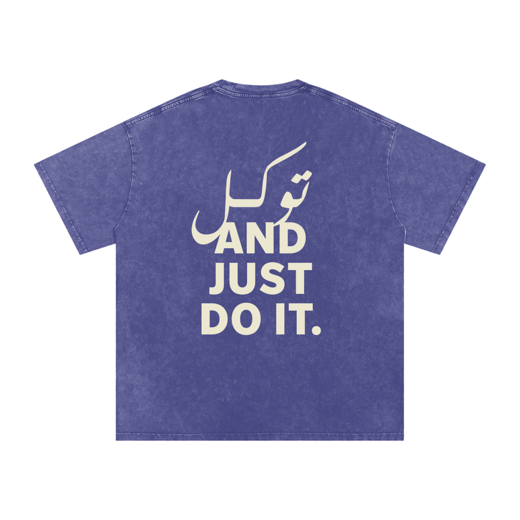 توکل and just do it - Snow Washed Oversized T-Shirt