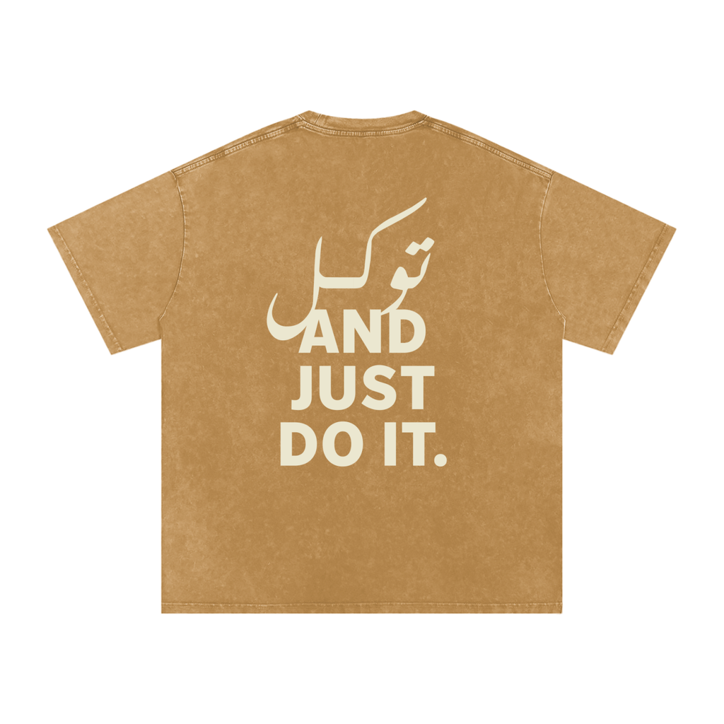 توکل and just do it - Snow Washed Oversized T-Shirt