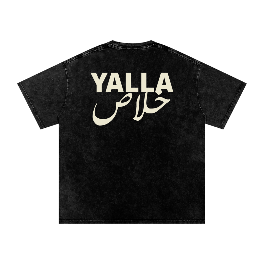 Yalla خلاص - Snow Washed Oversized T-Shirt