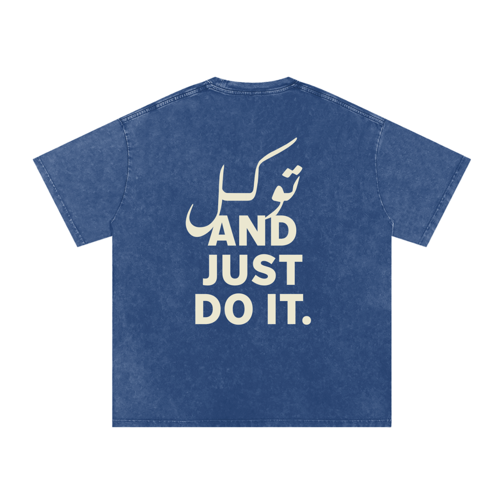 توکل and just do it - Snow Washed Oversized T-Shirt