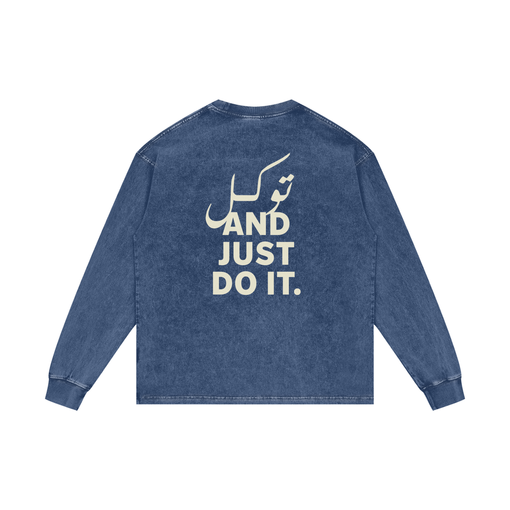 توکل and just do it - Acid Wash Oversize Long Sleeve