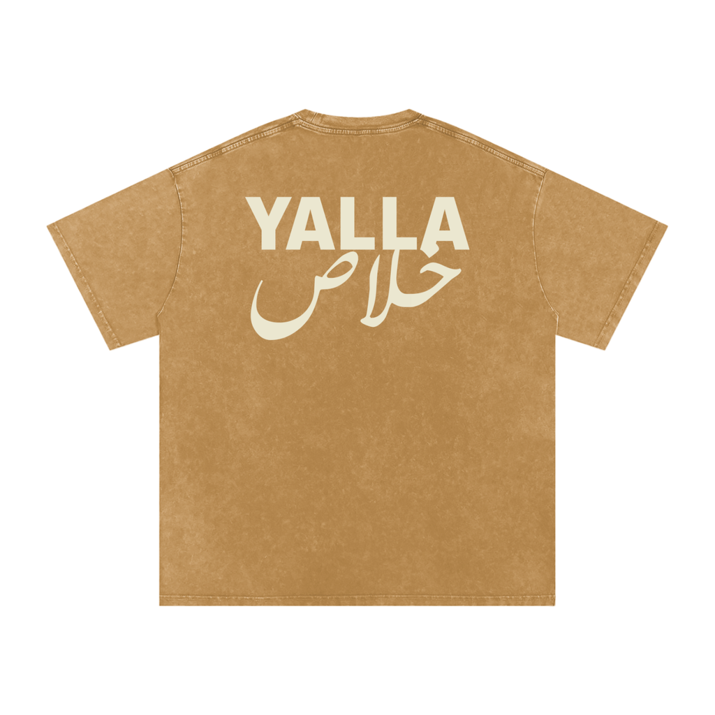 Yalla خلاص - Snow Washed Oversized T-Shirt