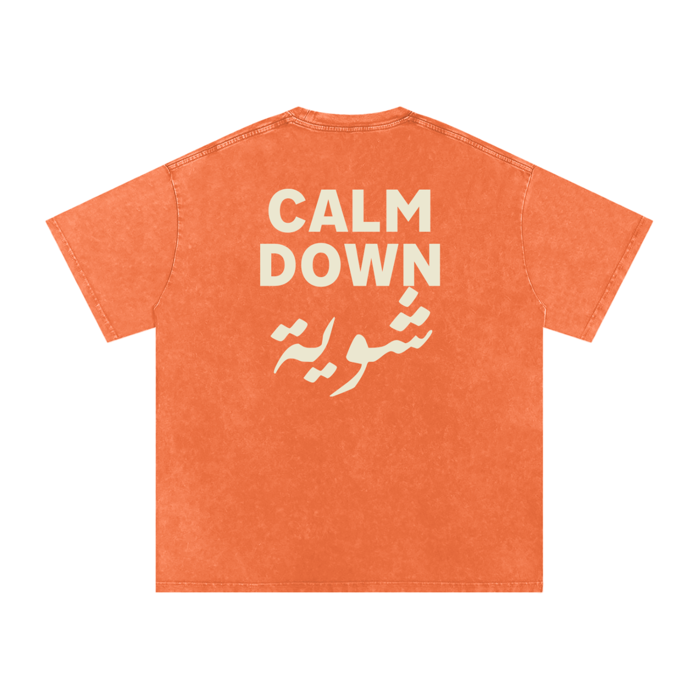 Calm down شوية - Snow Washed Oversized T-Shirt