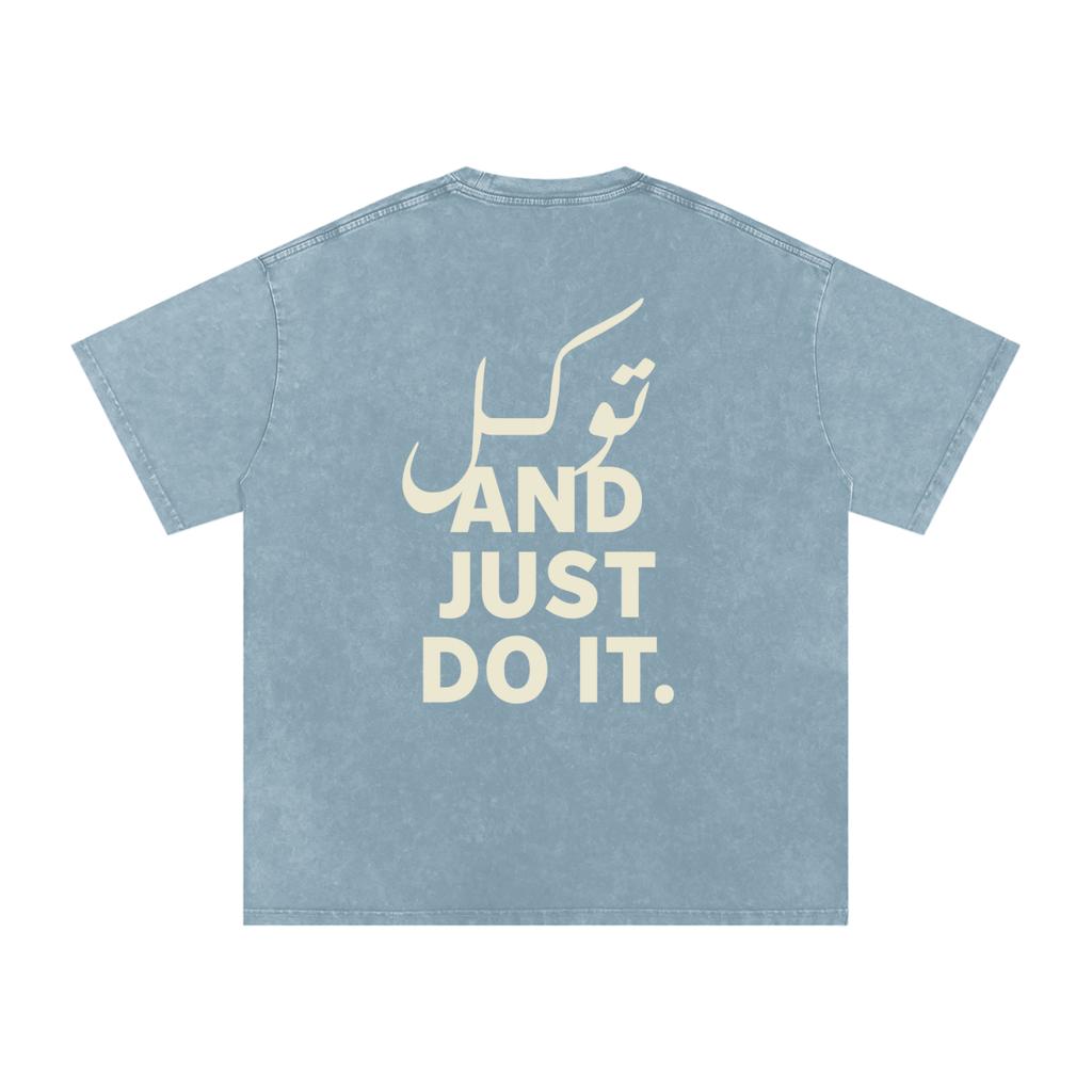 توکل and just do it - Snow Washed Oversized T-Shirt