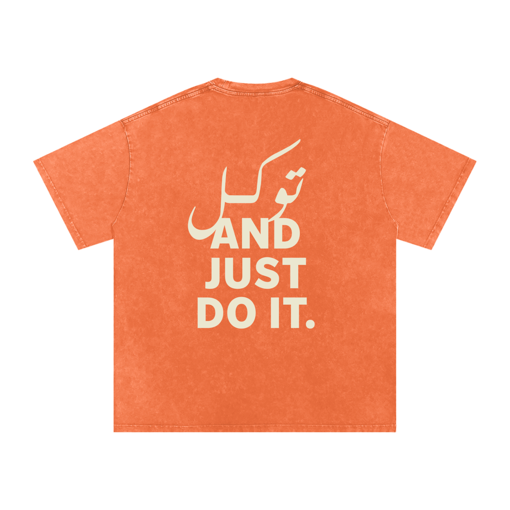 توکل and just do it - Snow Washed Oversized T-Shirt