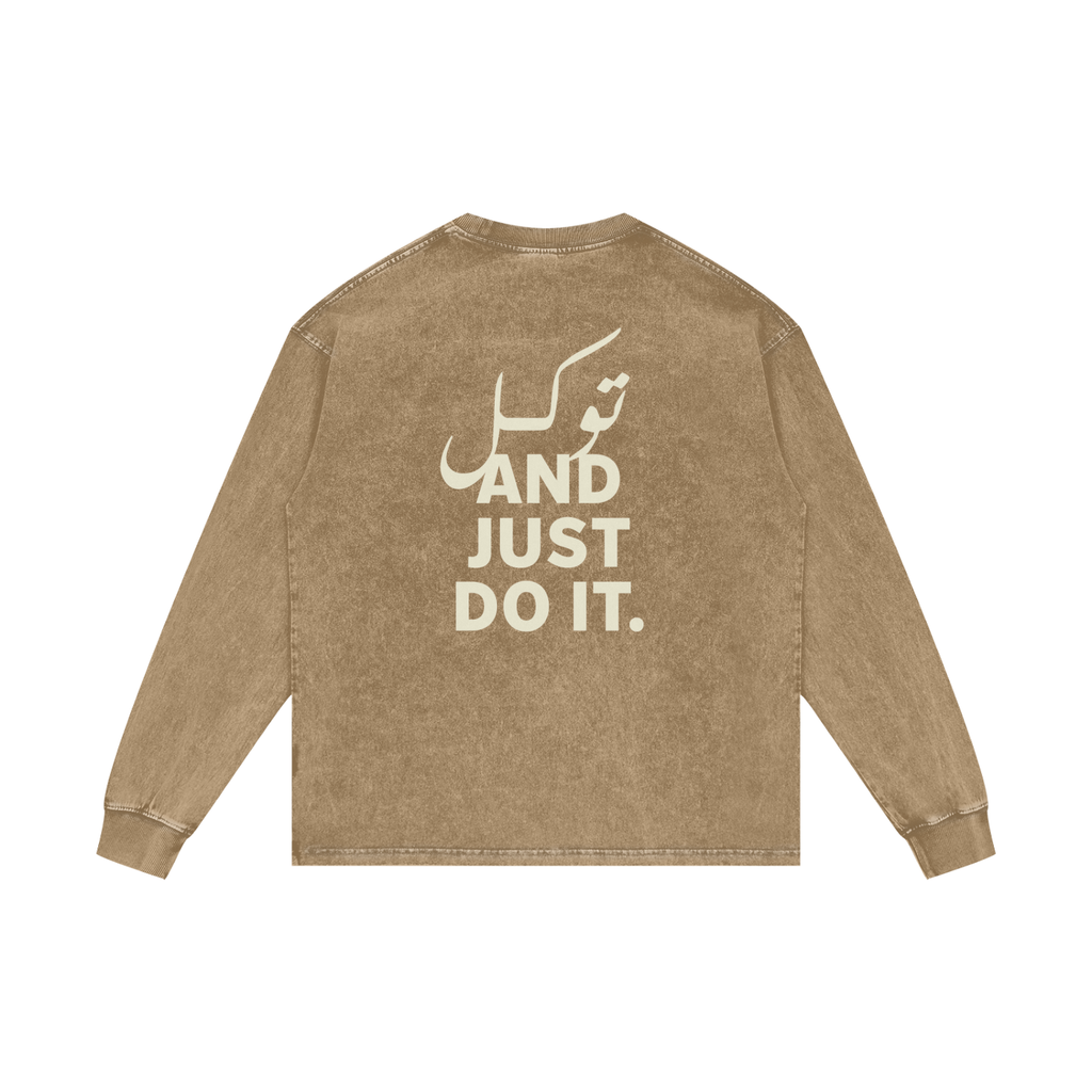 توکل and just do it - Acid Wash Oversize Long Sleeve