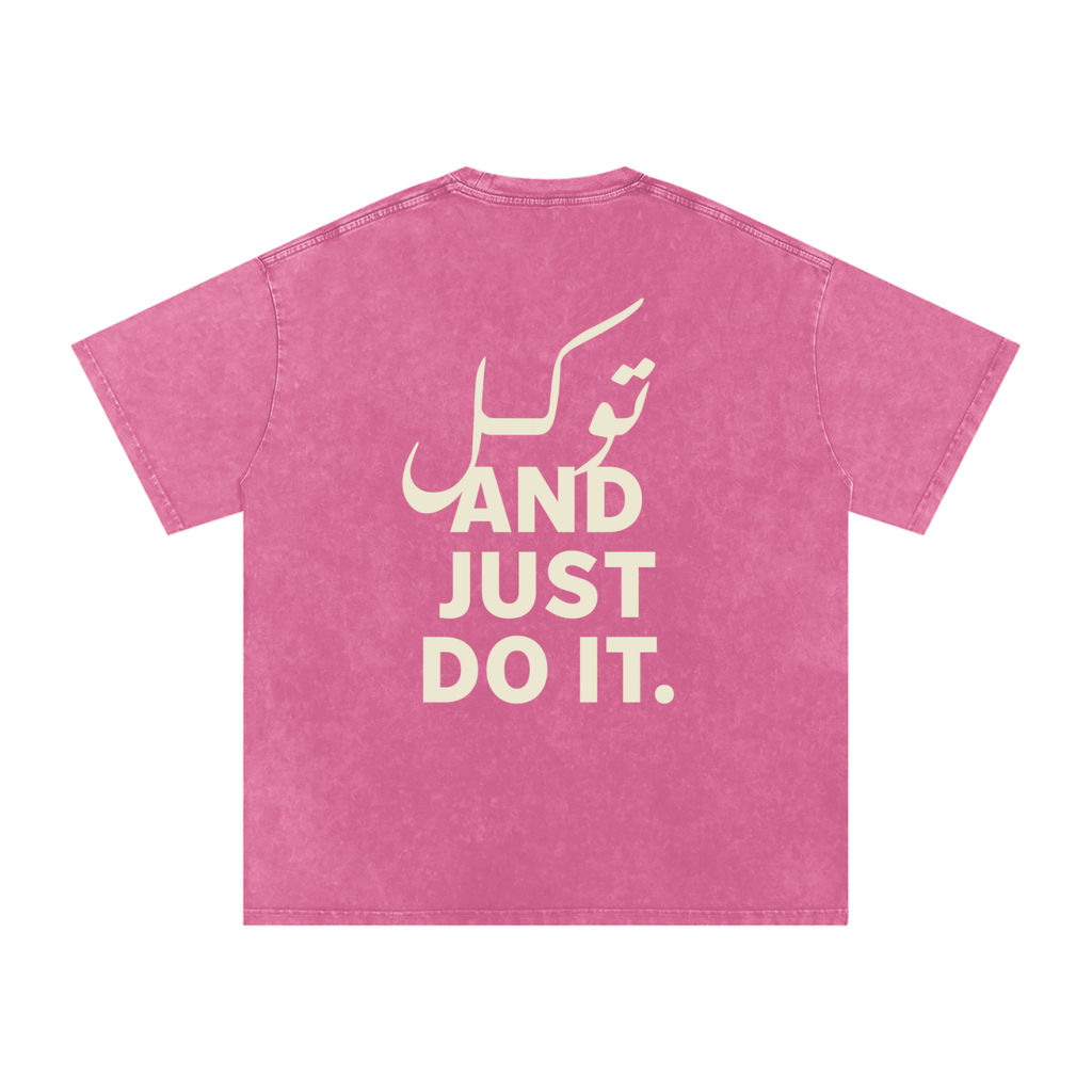توکل and just do it - Snow Washed Oversized T-Shirt