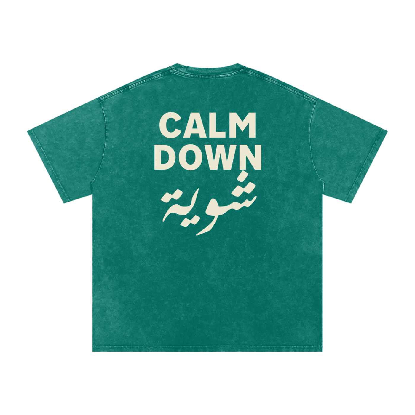 Calm down شوية - Snow Washed Oversized T-Shirt