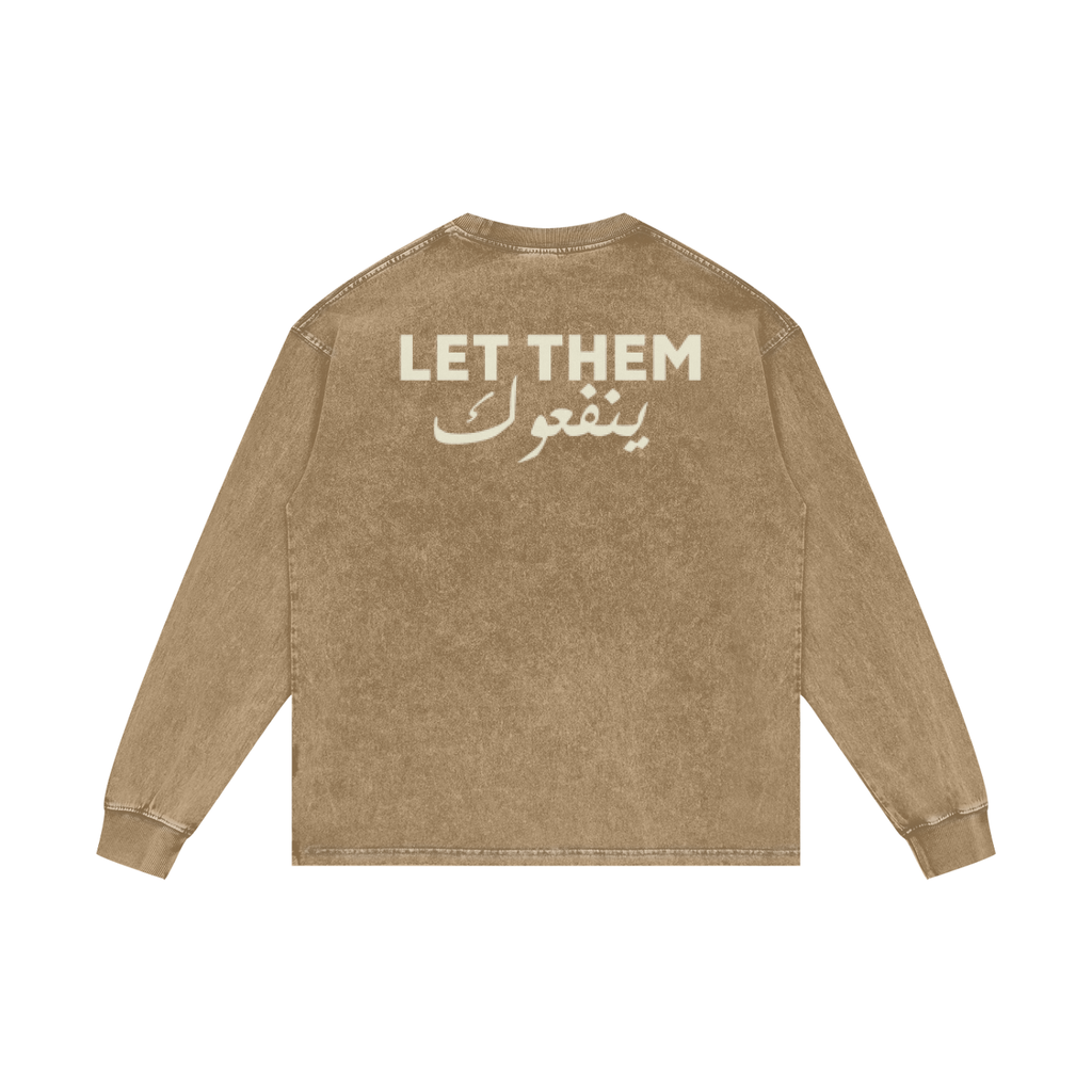 Let them ينفعوك - Acid Wash Oversize Long Sleeve