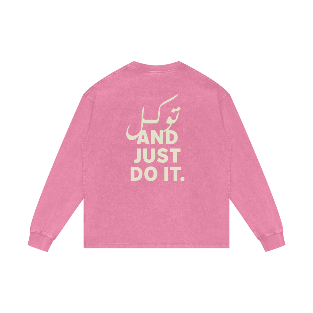 توکل and just do it - Acid Wash Oversize Long Sleeve