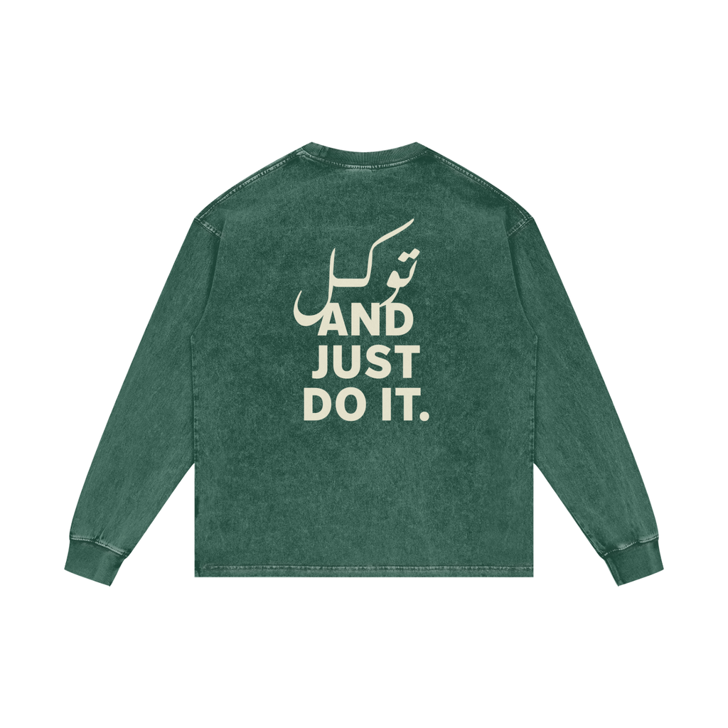 توکل and just do it - Acid Wash Oversize Long Sleeve