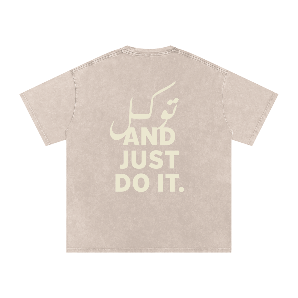 توکل and just do it - Snow Washed Oversized T-Shirt