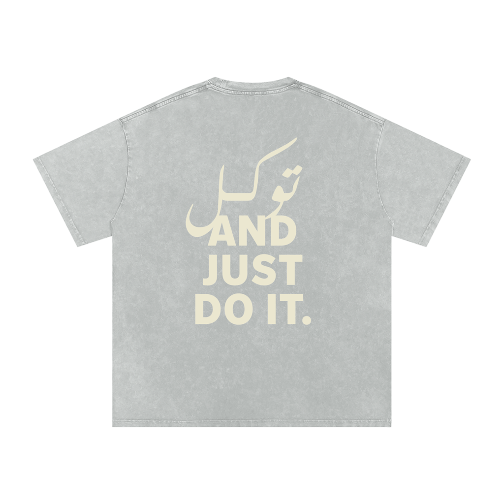 توکل and just do it - Snow Washed Oversized T-Shirt