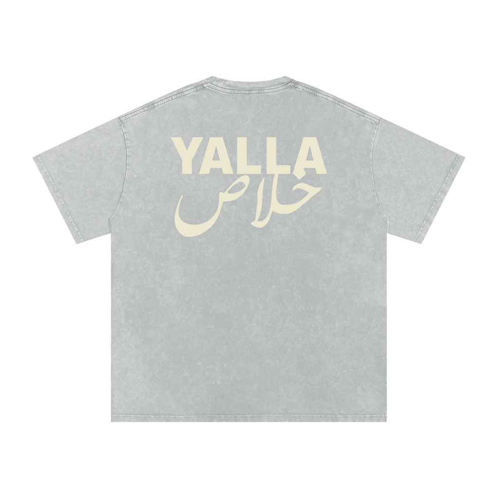 Yalla خلاص - Snow Washed Oversized T-Shirt