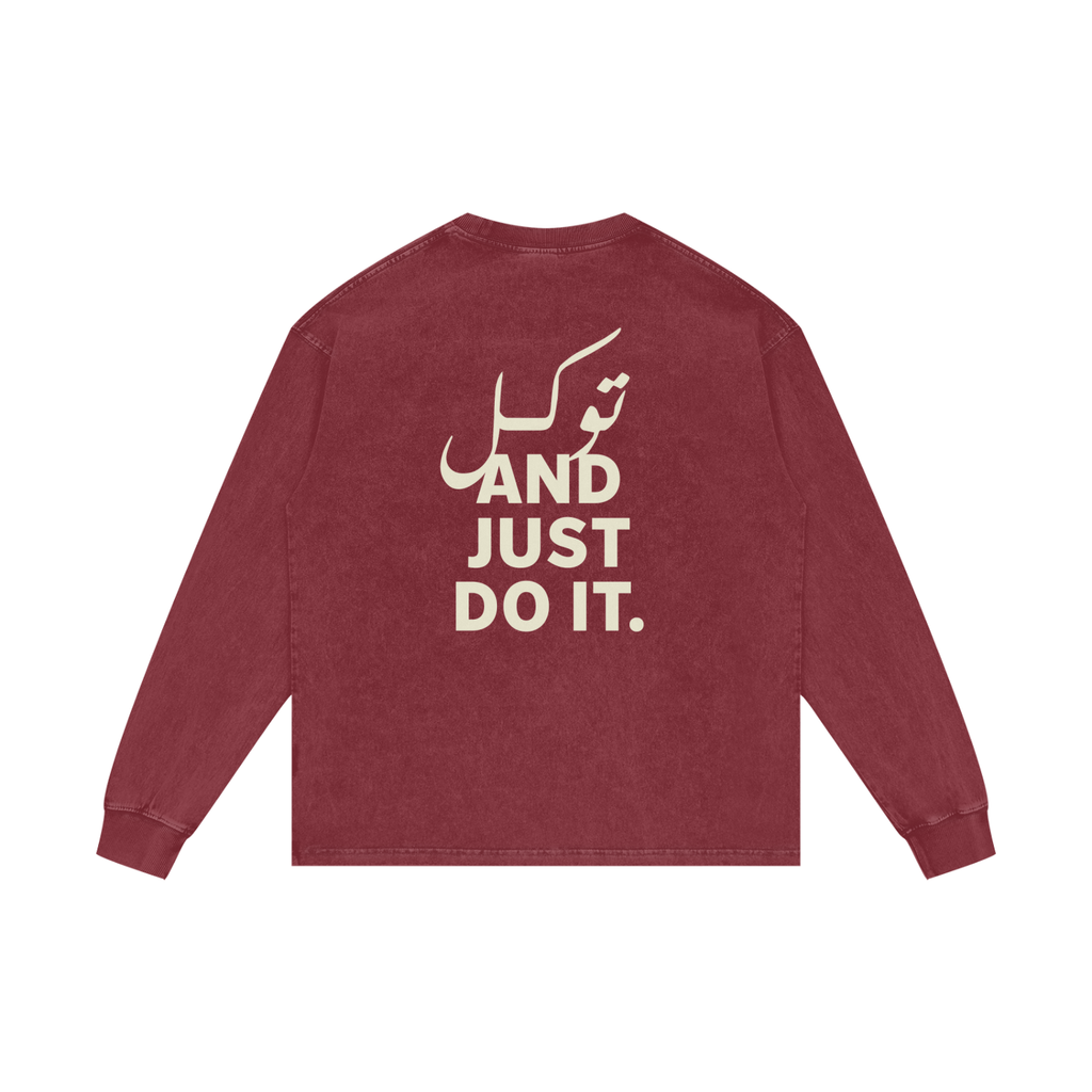 توکل and just do it - Acid Wash Oversize Long Sleeve