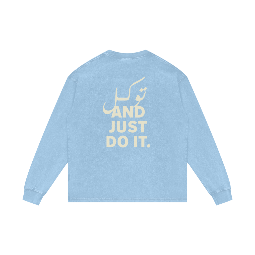 توکل and just do it - Acid Wash Oversize Long Sleeve