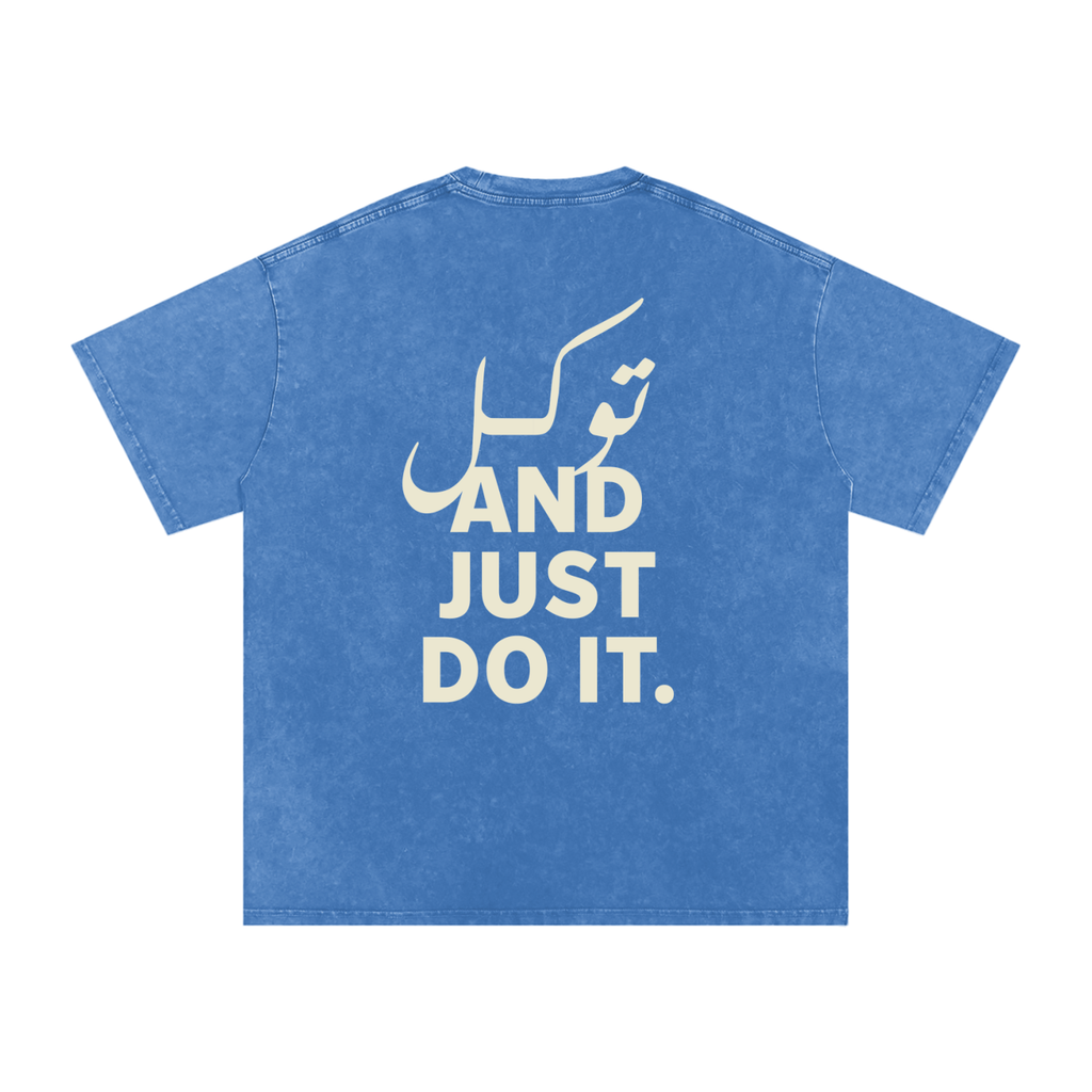 توکل and just do it - Snow Washed Oversized T-Shirt
