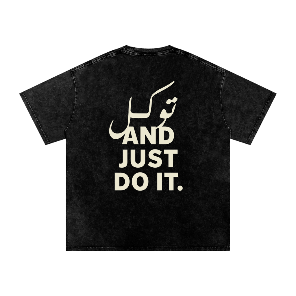 توکل and just do it - Snow Washed Oversized T-Shirt